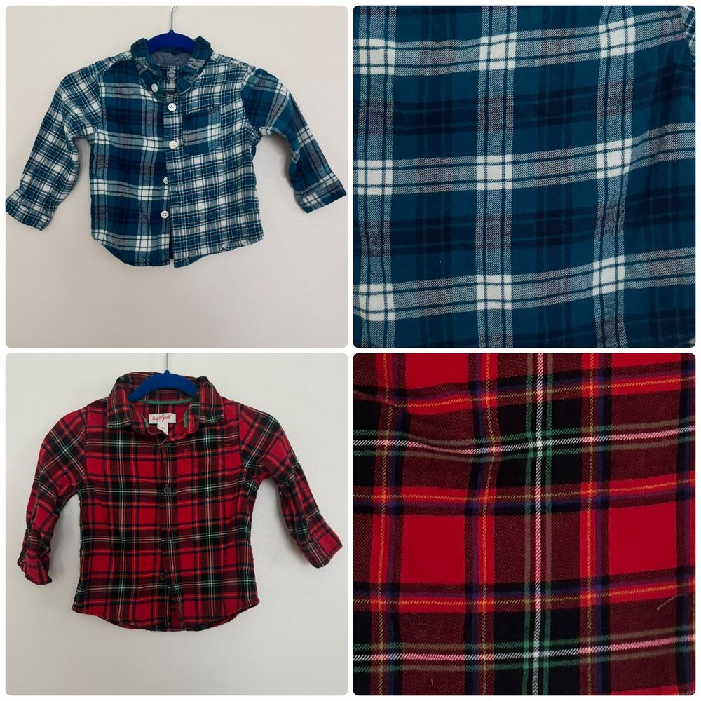 Cat & Jack and Wonder Nation Flannel Bundle, Includes 2 Tops